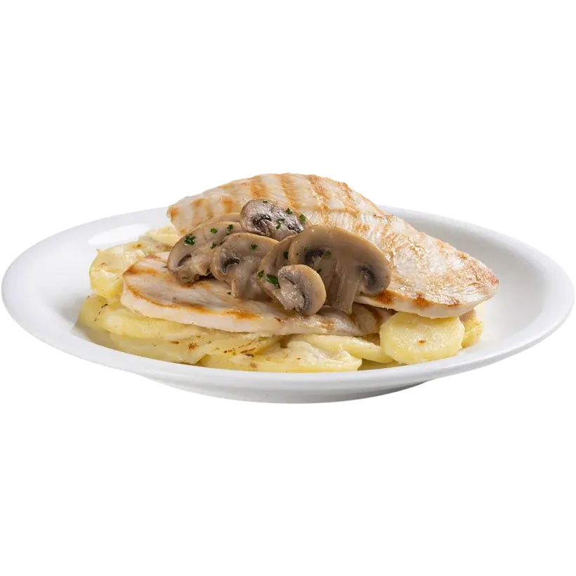 Filetto di pollo con funghi e patate