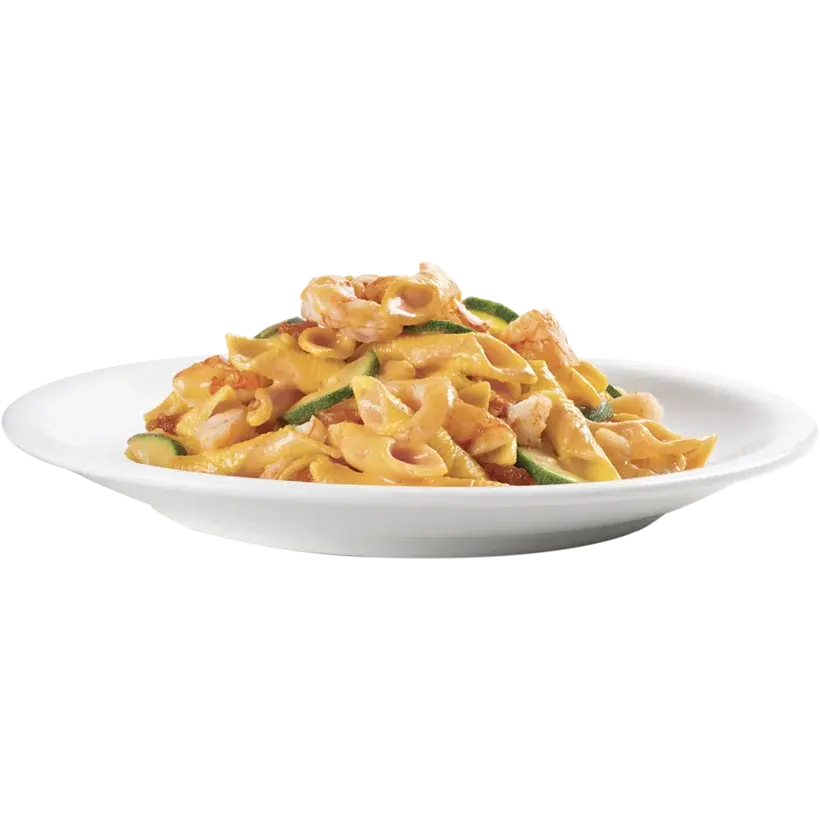 Garganelli gamberi e zucchine