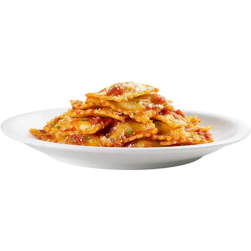 Ravioli con pomodoro datterino e basilico
