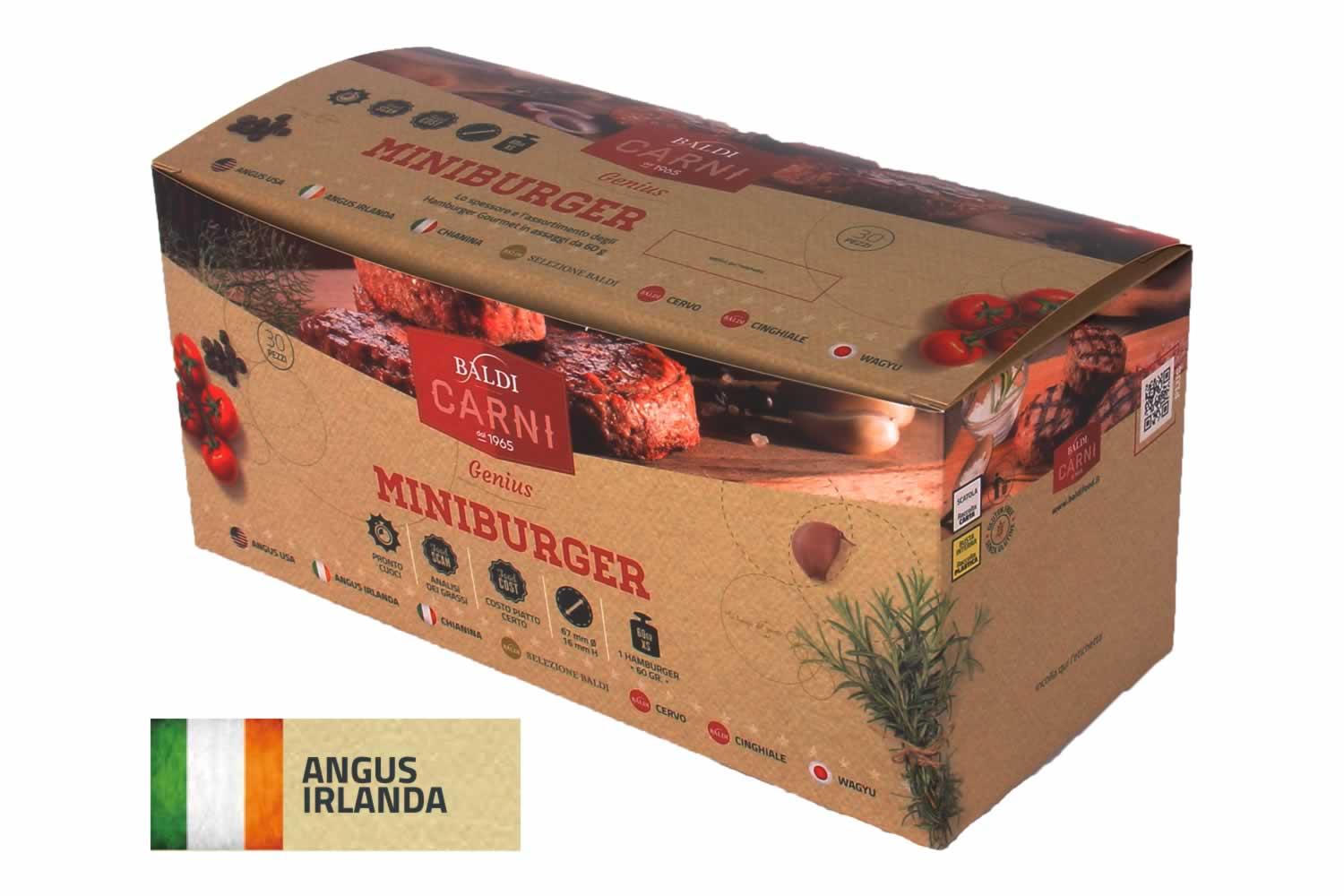 MINIBURGER DI ANGUS IRLANDA 60 G SURGELATO C&C 3