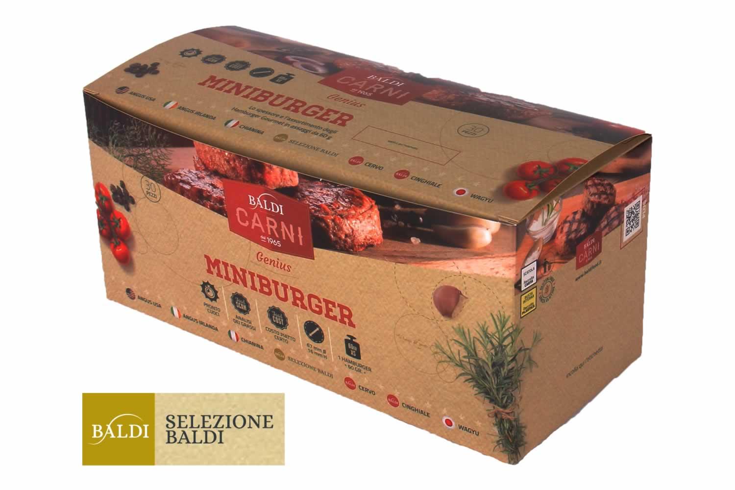 MINIBURGER DI BOVINO SELEZIONE BALDI CON SCOTTONA 60 GRAMMI SURGELATI C&C 3